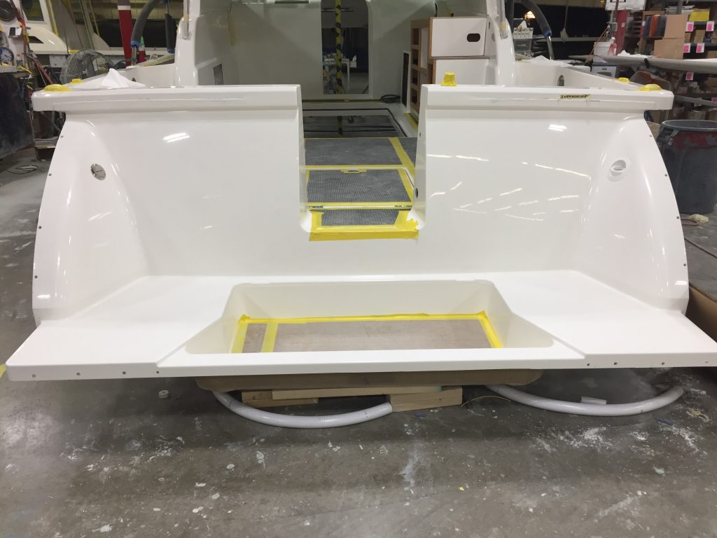 Stern of boat being built